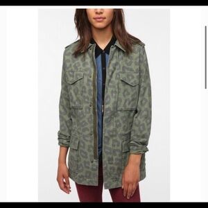 𝅺ecote Leopard Print Military Jacket 100% cotton